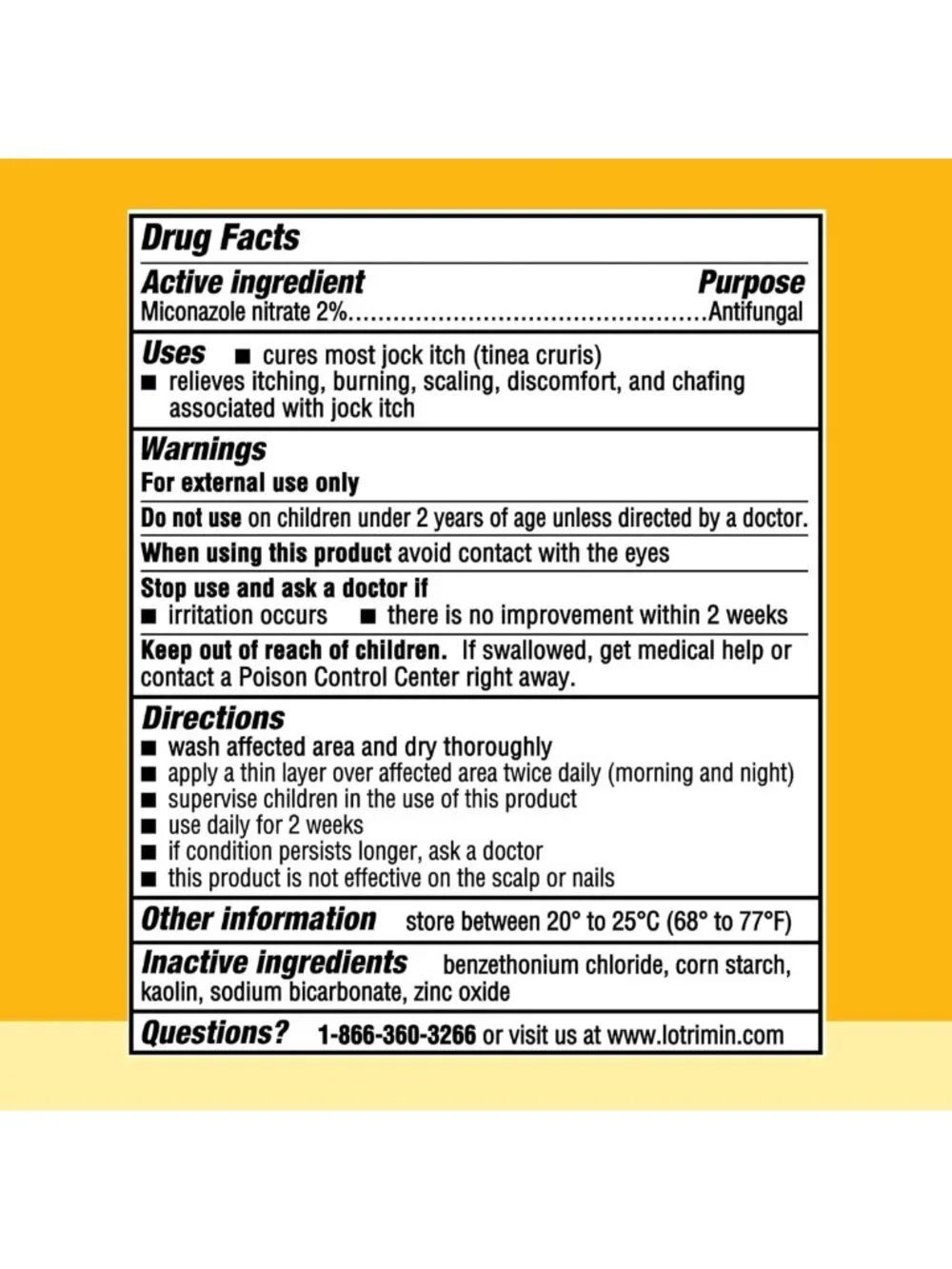 Medicated Antifungal Powder for Jock Itch Relief, Miconazole Nitrate, 6.25 oz